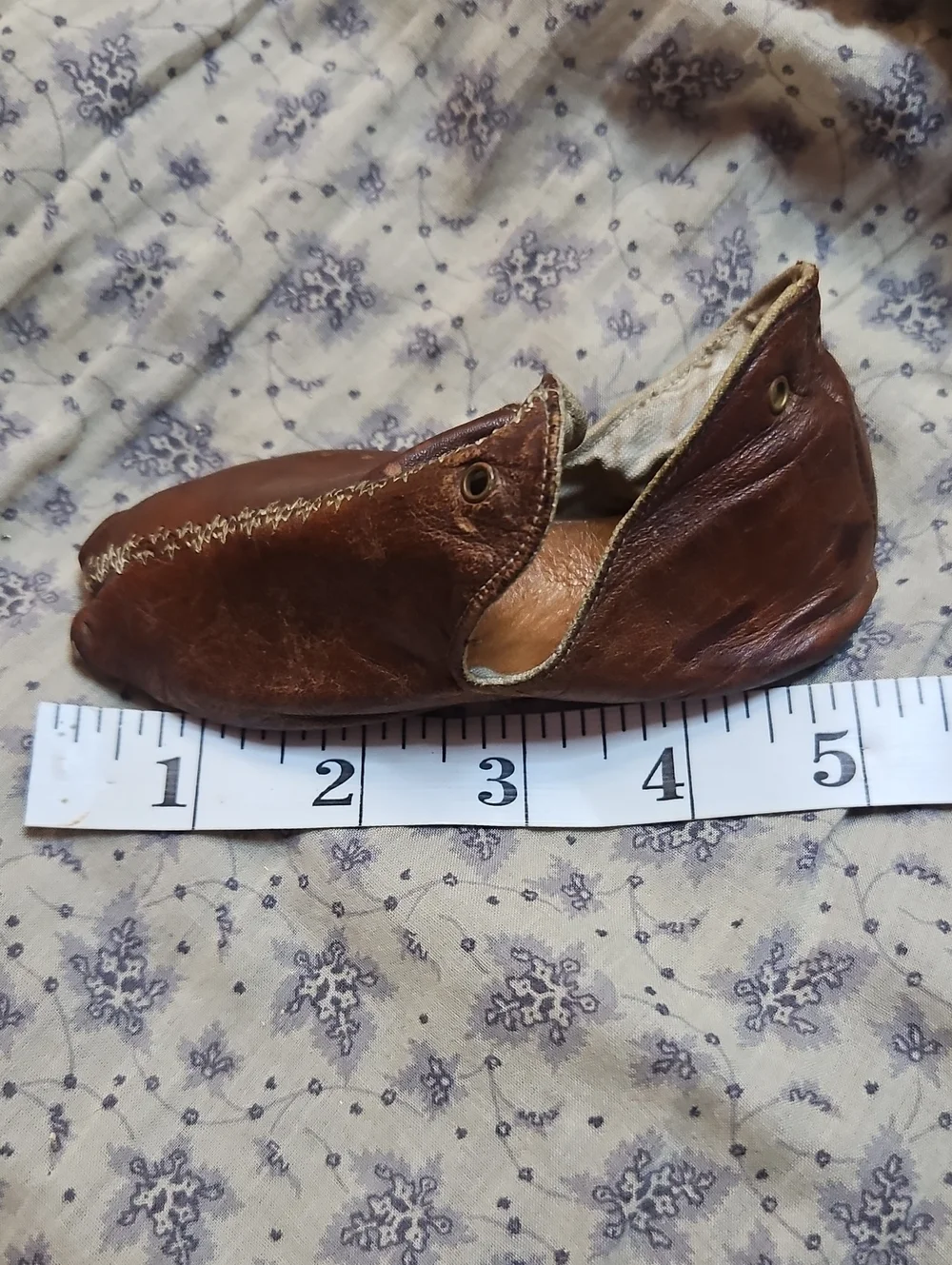 Antique 1800s one hundred year old handmade baby bootie moccasin Shoe